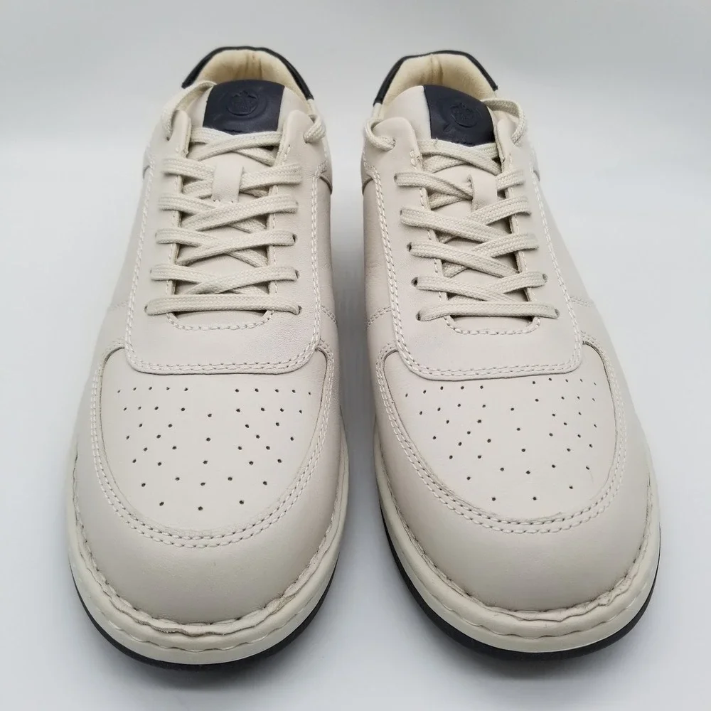 Born Men Captain Lace‎ Oxford Casual Shoes Sz 10 M White Navy Leather Sneakers